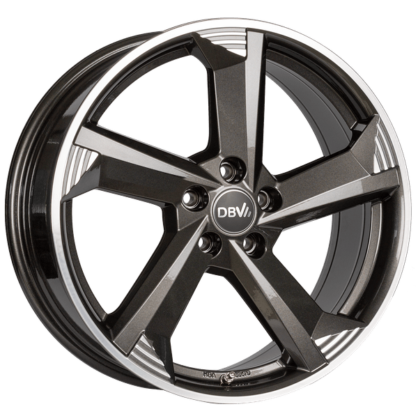 DBV Alufelge Torino III anthrazit glänzend, front poliert 8.5x20 ET49 5x108 Nabe 70.1mm KBA 53671